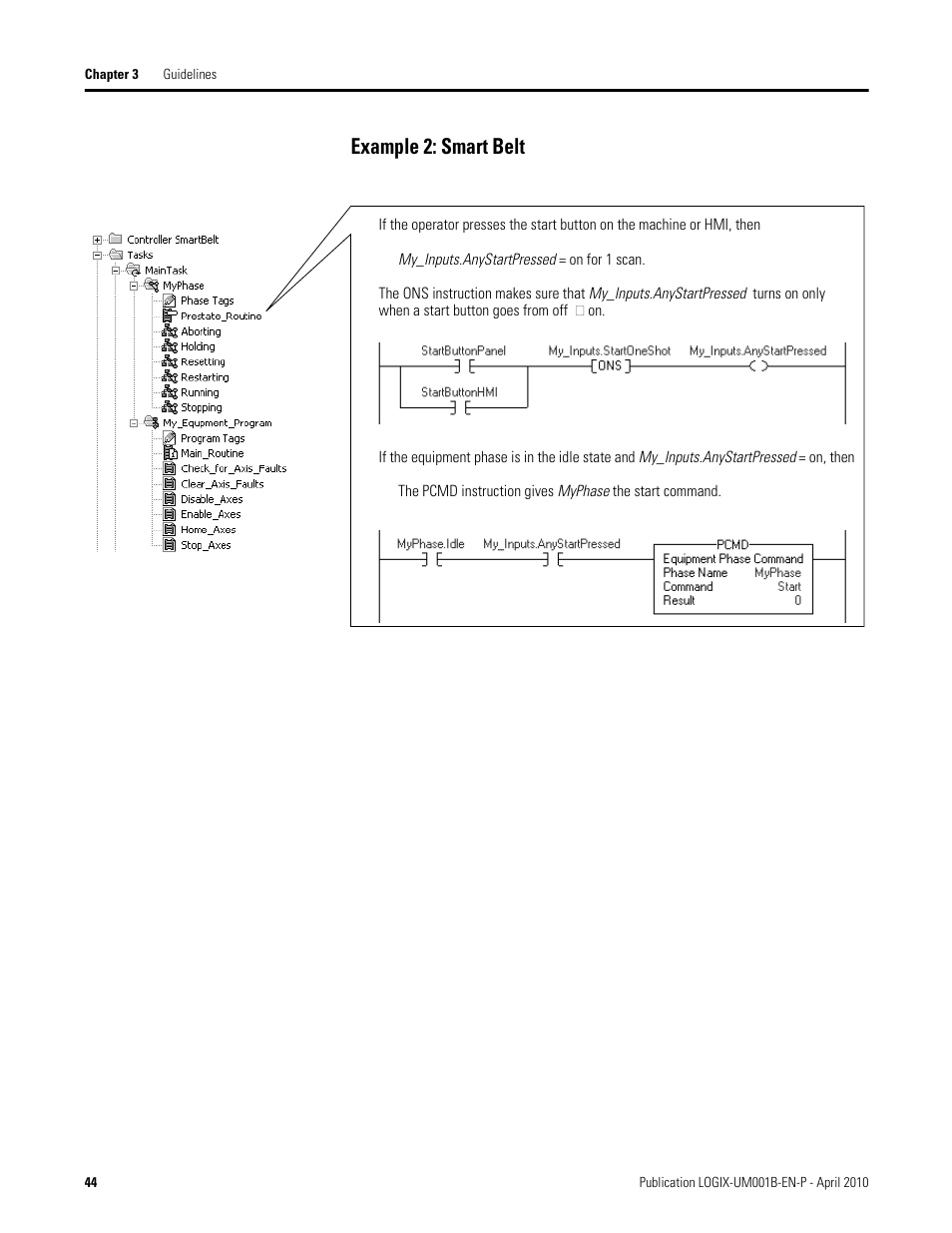 Example 2: smart belt | Rockwell Automation 1794-Lxxxx PhaseManager User Manual | Page 44 / 122