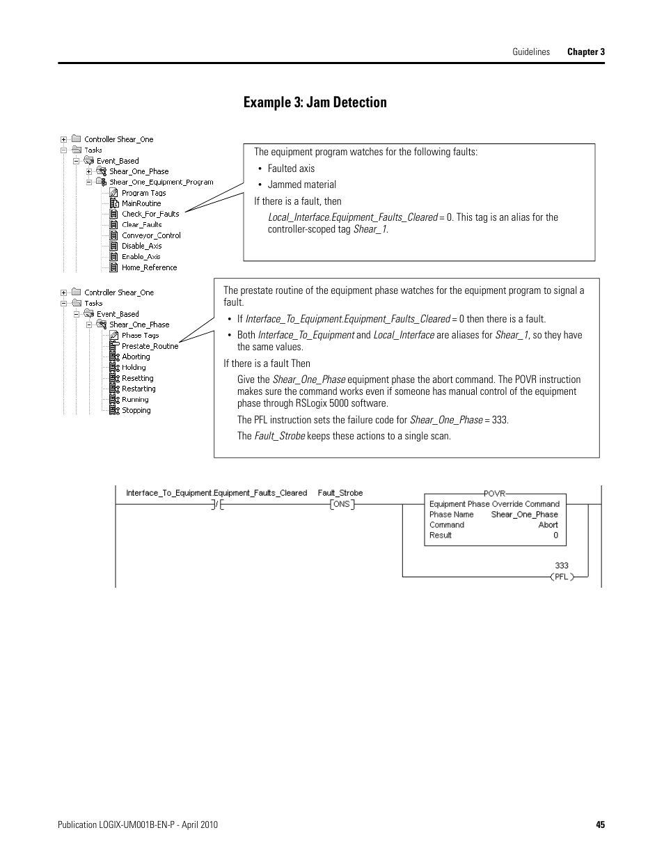 Example 3: jam detection | Rockwell Automation 1794-Lxxxx PhaseManager User Manual | Page 45 / 122