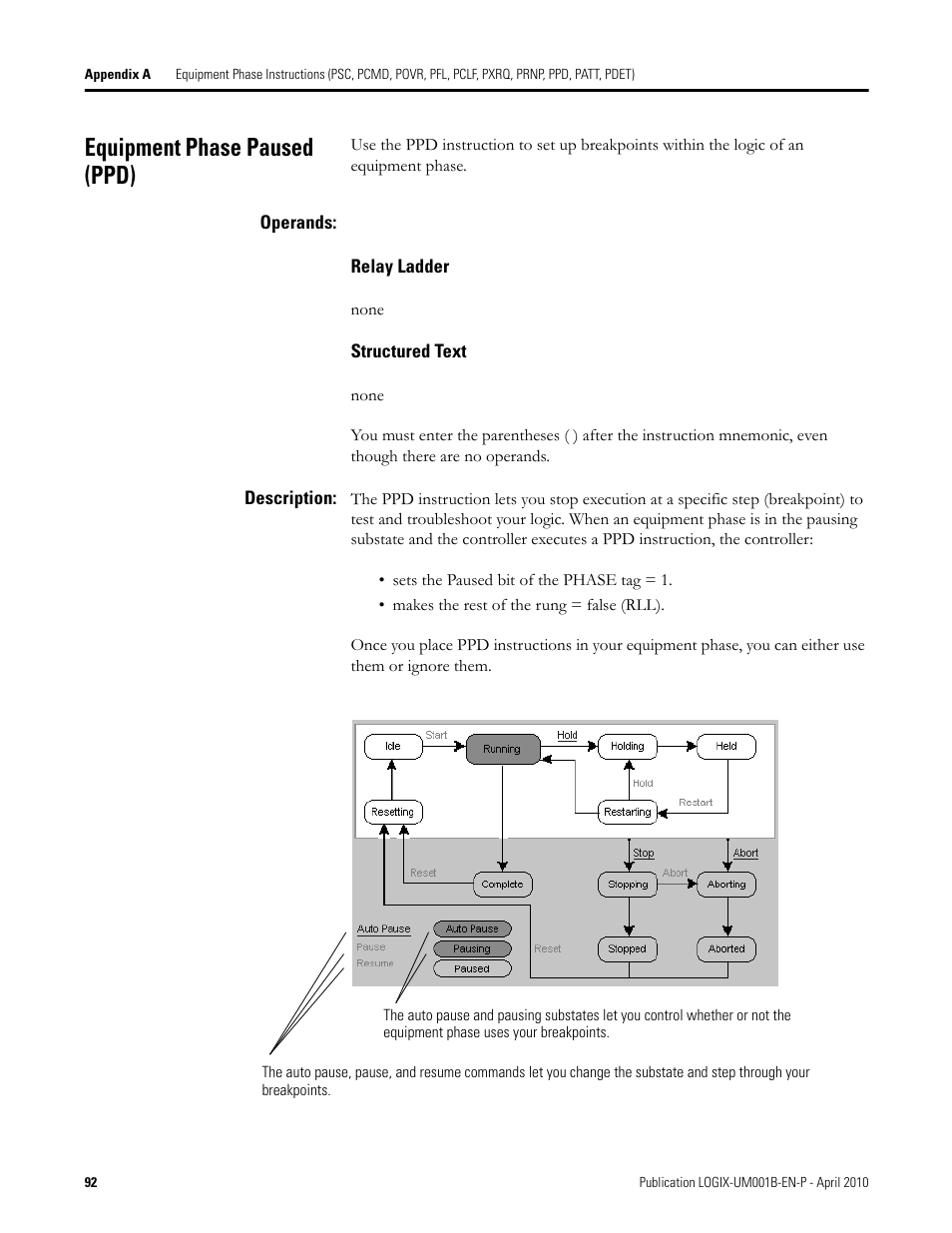 Equipment phase paused (ppd) | Rockwell Automation 1794-Lxxxx PhaseManager User Manual | Page 92 / 122