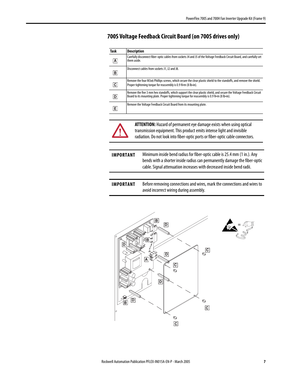 Rockwell Automation 20D PowerFlex 700S and H Fan Inverter Upgrade Kit (Frame 9) User Manual | Page 7 / 22