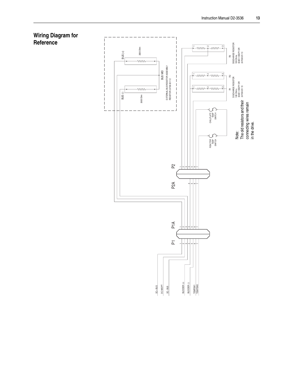 Wiring diagram for reference | Rockwell Automation LiquiFlo 1.0 and 1.5 External Bus Resistor Kit (500/640 Amp) User Manual | Page 13 / 16