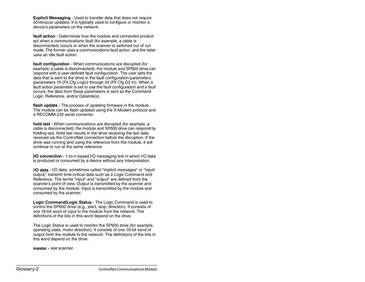 Rockwell Automation RECOMM-CNET ControlNet Communications Module User Manual | Page 154 / 160