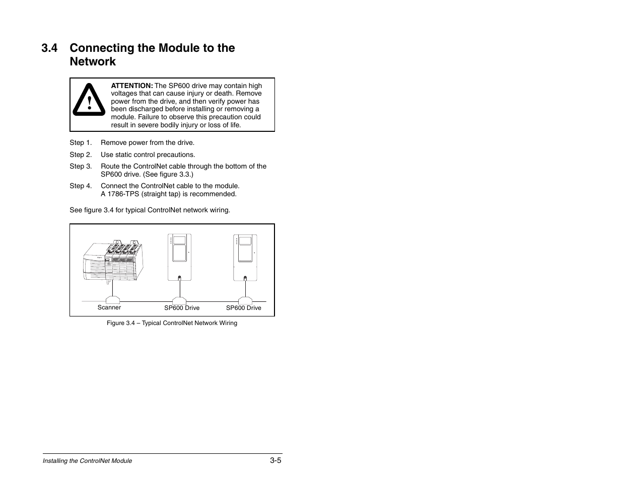 Connecting the module to the network, 4 connecting the module to the network | Rockwell Automation RECOMM-CNET ControlNet Communications Module User Manual | Page 19 / 160