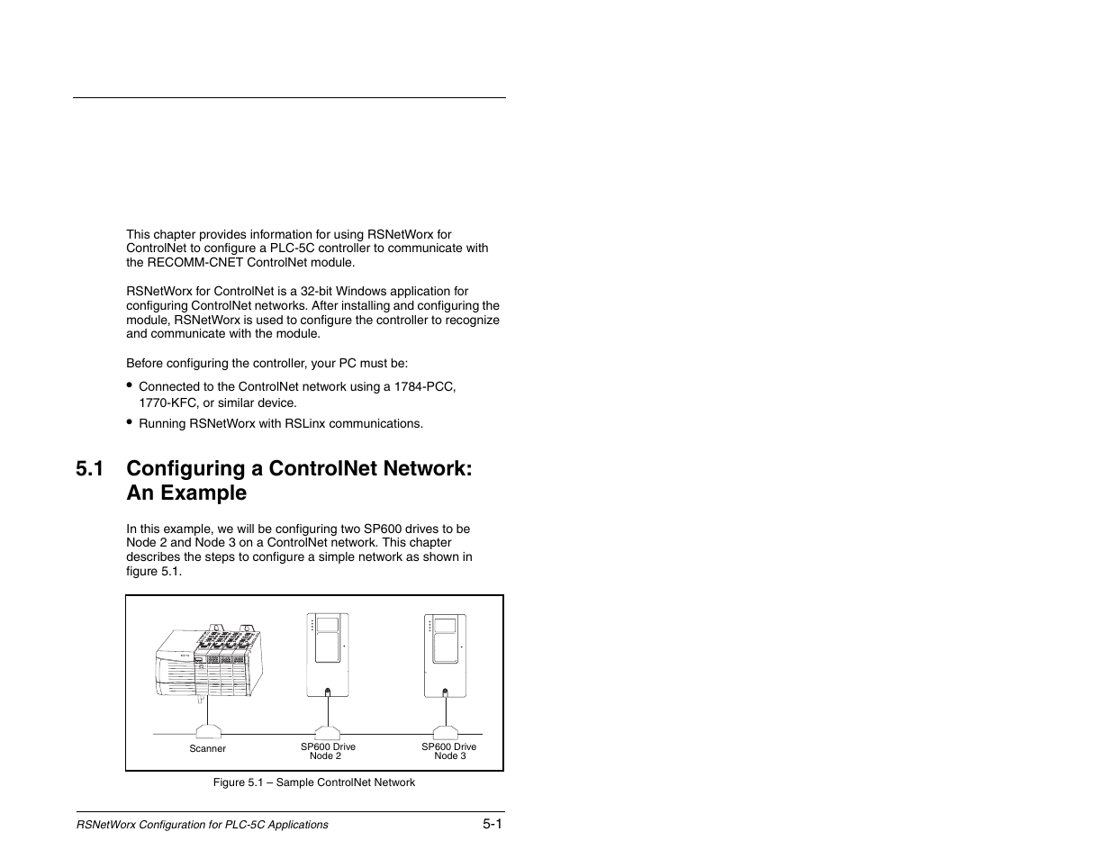 Configuring a controlnet network: an example, Hapter, Rsnetworx configuration for plc-5c applications | Rockwell Automation RECOMM-CNET ControlNet Communications Module User Manual | Page 31 / 160