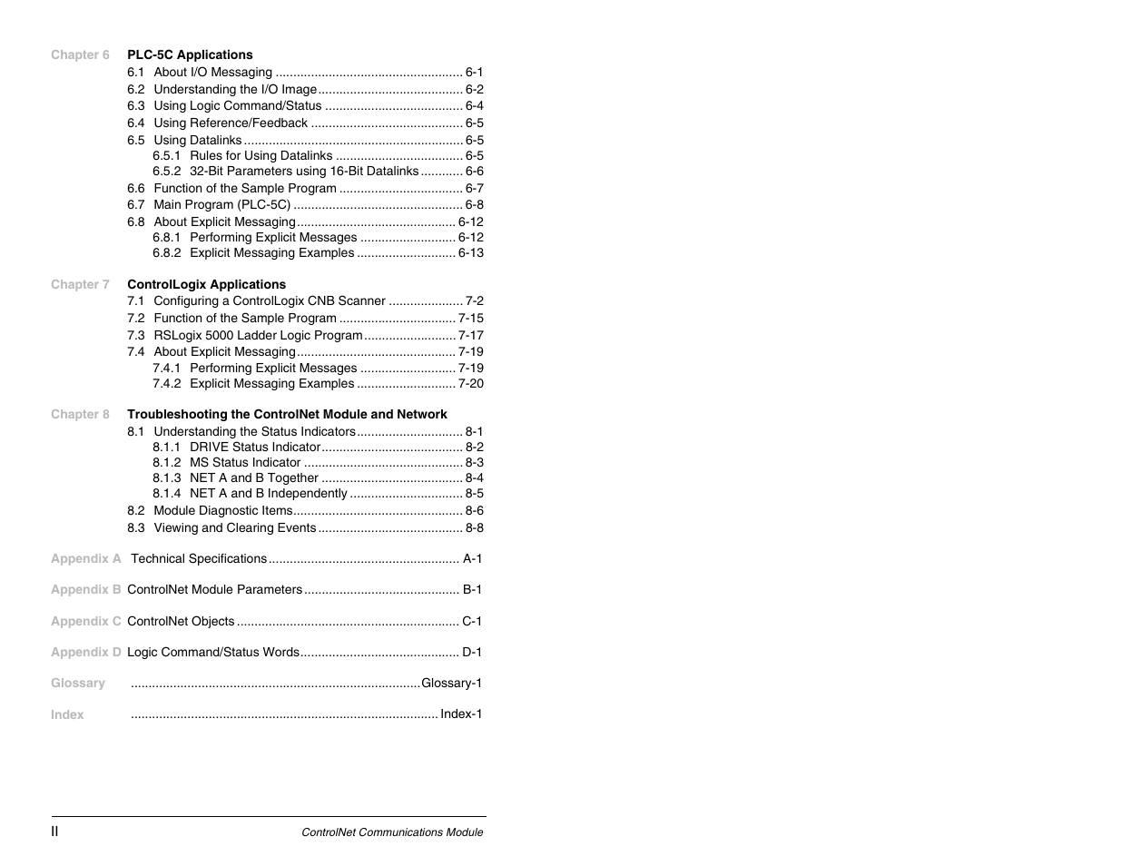 Rockwell Automation RECOMM-CNET ControlNet Communications Module User Manual | Page 4 / 160
