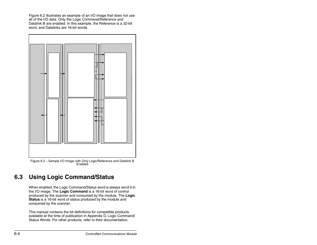 Using logic command/ status, 3 using logic command/status | Rockwell Automation RECOMM-CNET ControlNet Communications Module User Manual | Page 54 / 160