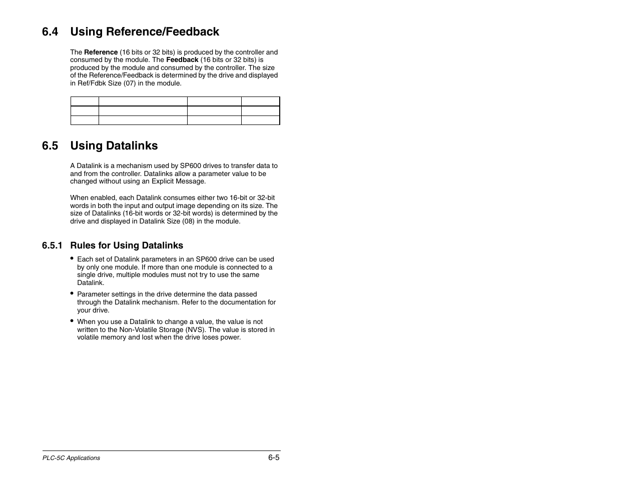 Using reference/ feedback, Using datalinks, 4 using reference/feedback | 5 using datalinks | Rockwell Automation RECOMM-CNET ControlNet Communications Module User Manual | Page 55 / 160