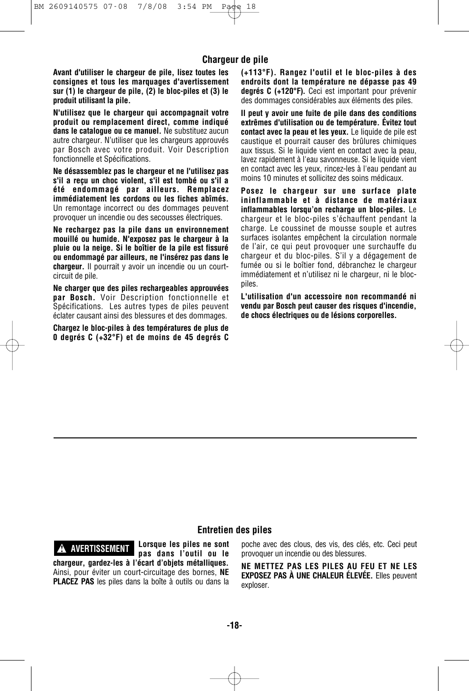 Bosch PS50 User Manual | Page 18 / 44