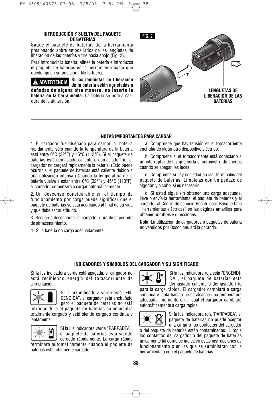 Bosch PS50 User Manual | Page 38 / 44