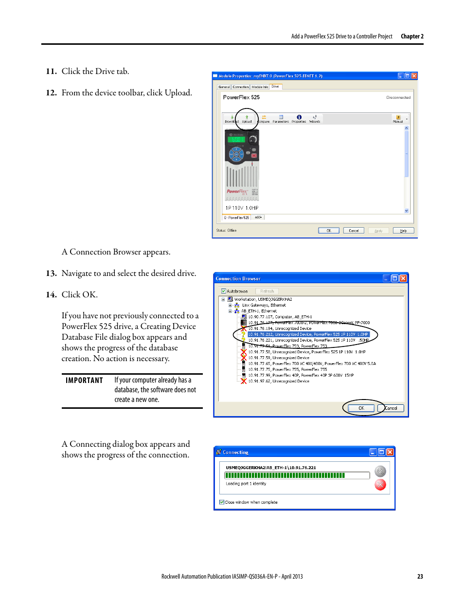 Rockwell Automation Logix5000 Control Systems: Connect PowerFlex 525 Drives over EtherNet/IP Quick Start User Manual | Page 23 / 36