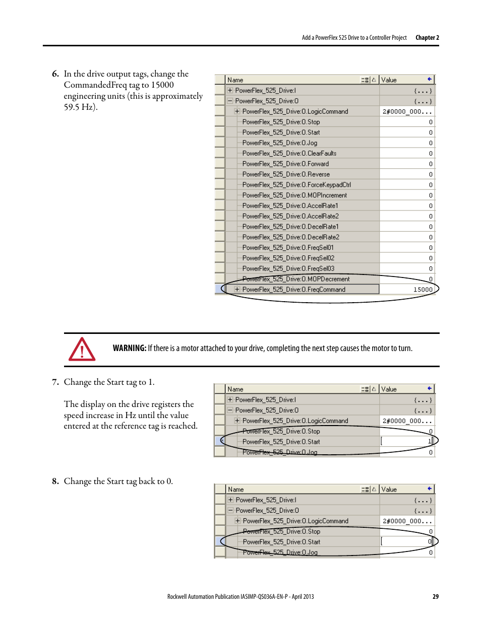 Rockwell Automation Logix5000 Control Systems: Connect PowerFlex 525 Drives over EtherNet/IP Quick Start User Manual | Page 29 / 36