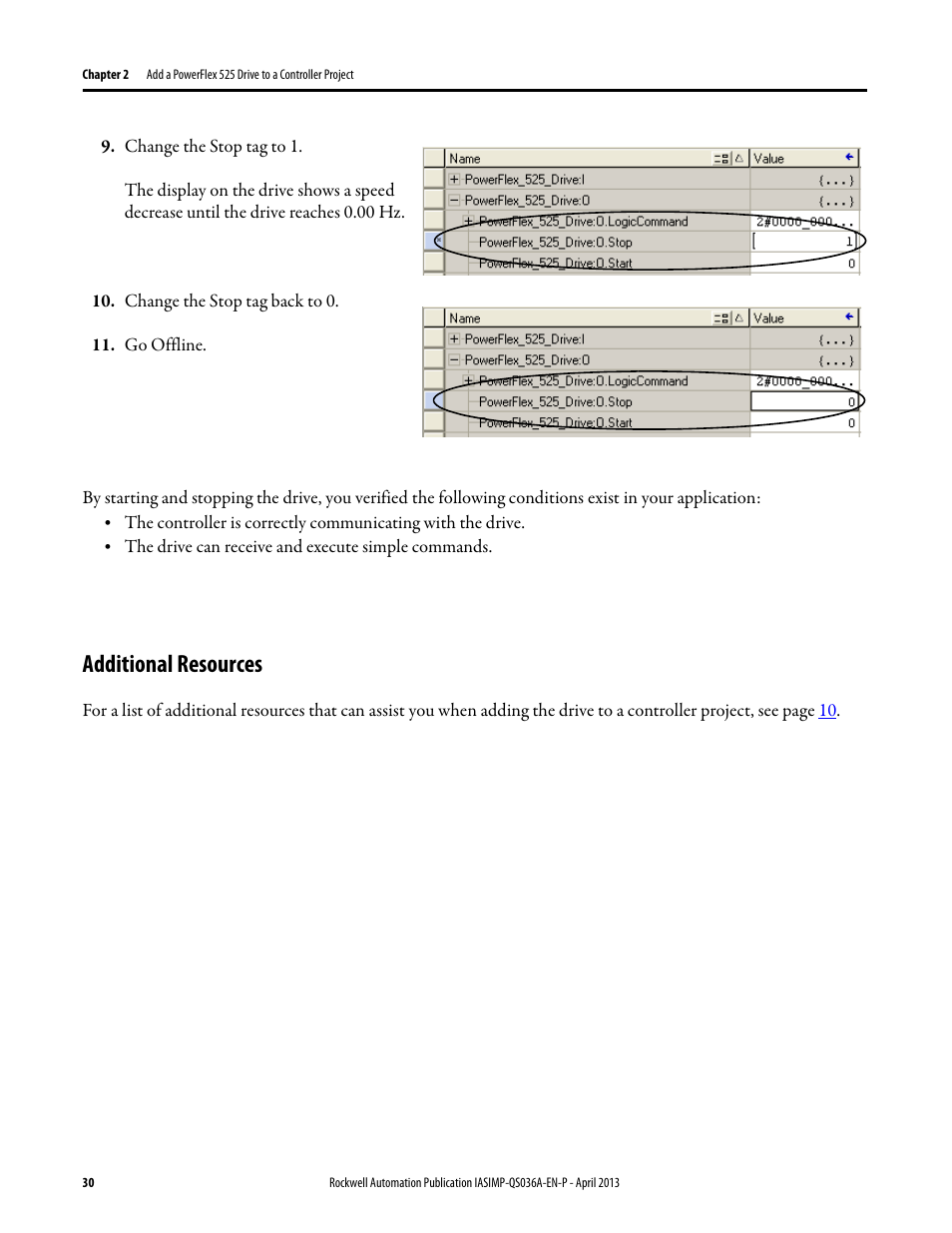 Additional resources | Rockwell Automation Logix5000 Control Systems: Connect PowerFlex 525 Drives over EtherNet/IP Quick Start User Manual | Page 30 / 36