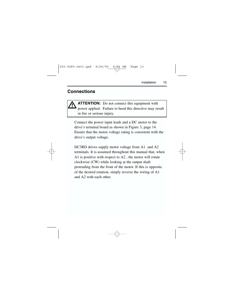 Rockwell Automation DC3RD Digital Regenerative DC Drive User Guide 1/4 - 2 HP, 115/230 VAC User Manual | Page 21 / 68