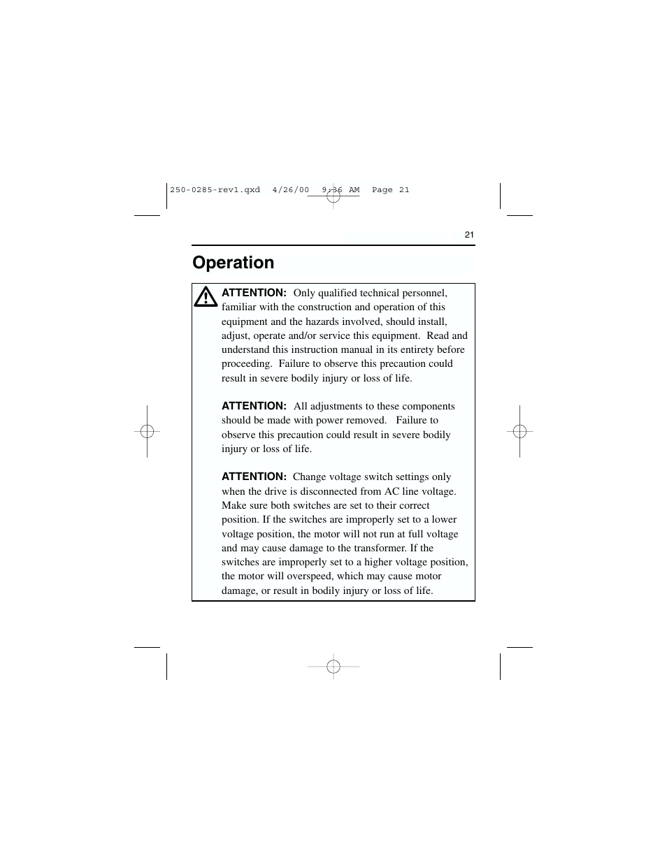 Operation | Rockwell Automation DC3RD Digital Regenerative DC Drive User Guide 1/4 - 2 HP, 115/230 VAC User Manual | Page 29 / 68