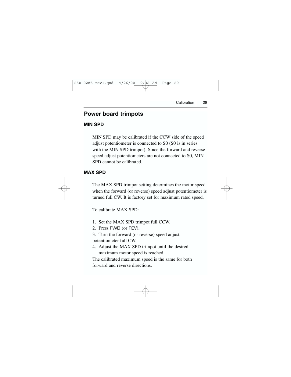 Power board trimpots | Rockwell Automation DC3RD Digital Regenerative DC Drive User Guide 1/4 - 2 HP, 115/230 VAC User Manual | Page 37 / 68
