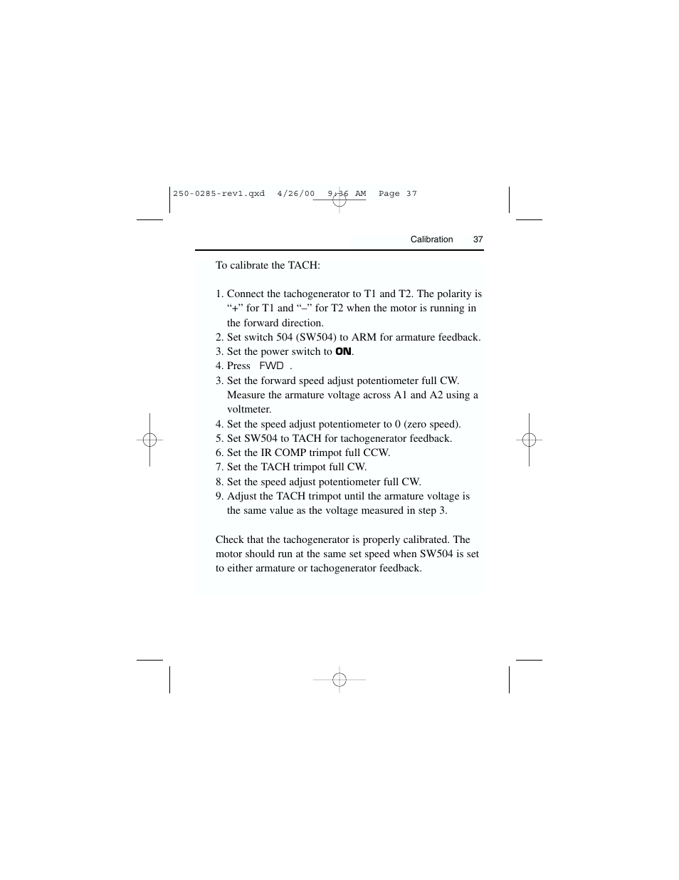 Rockwell Automation DC3RD Digital Regenerative DC Drive User Guide 1/4 - 2 HP, 115/230 VAC User Manual | Page 45 / 68