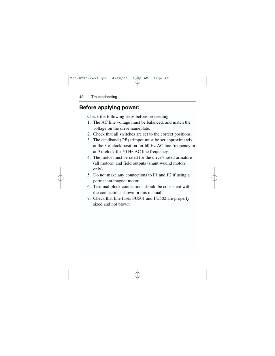 Rockwell Automation DC3RD Digital Regenerative DC Drive User Guide 1/4 - 2 HP, 115/230 VAC User Manual | Page 50 / 68
