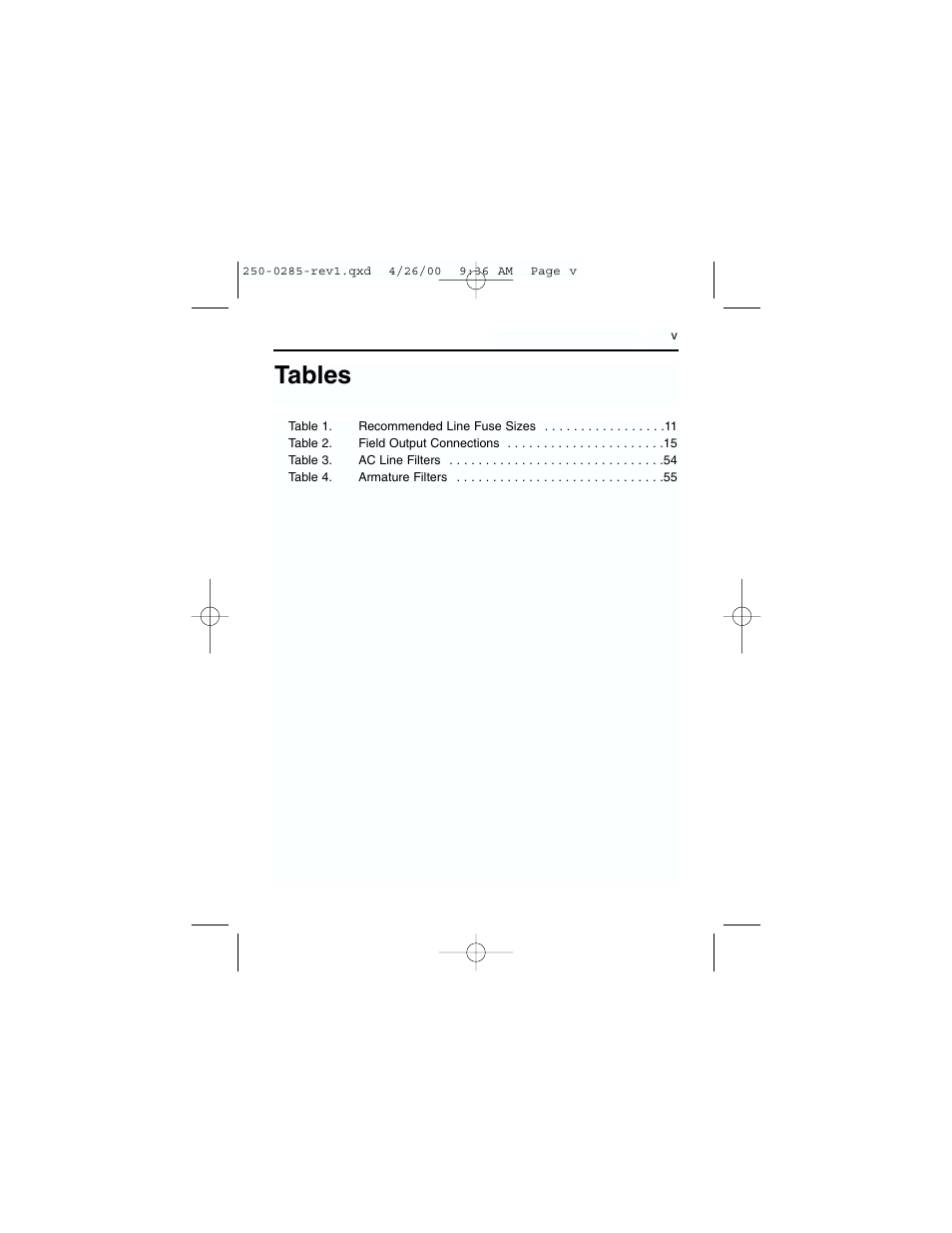 Tables | Rockwell Automation DC3RD Digital Regenerative DC Drive User Guide 1/4 - 2 HP, 115/230 VAC User Manual | Page 7 / 68