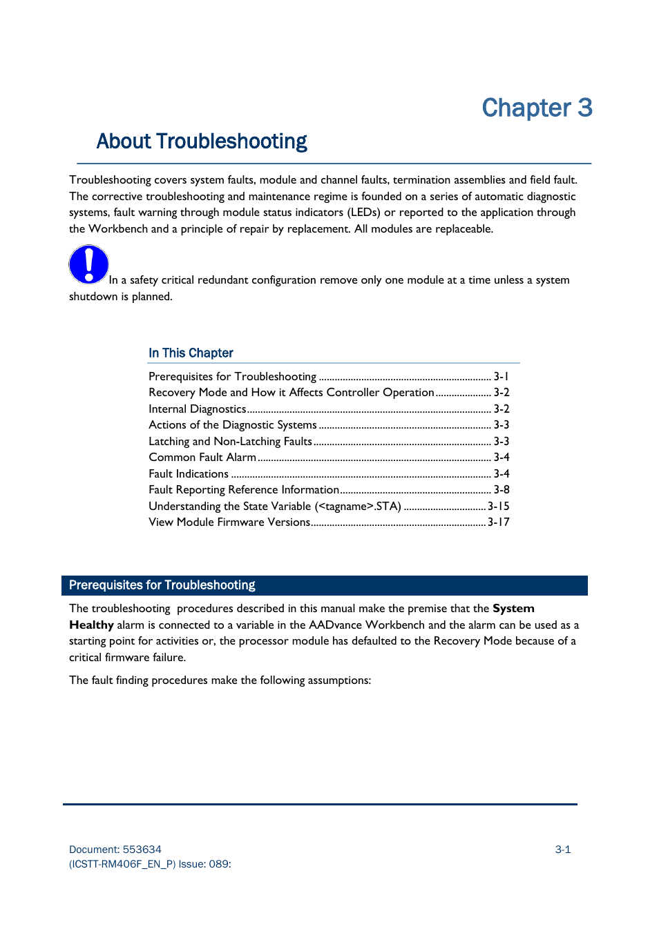 Chapter 3, About troubleshooting | Rockwell Automation AADvance Controller Troubleshooting and Maintenance Manual User Manual | Page 23 / 96