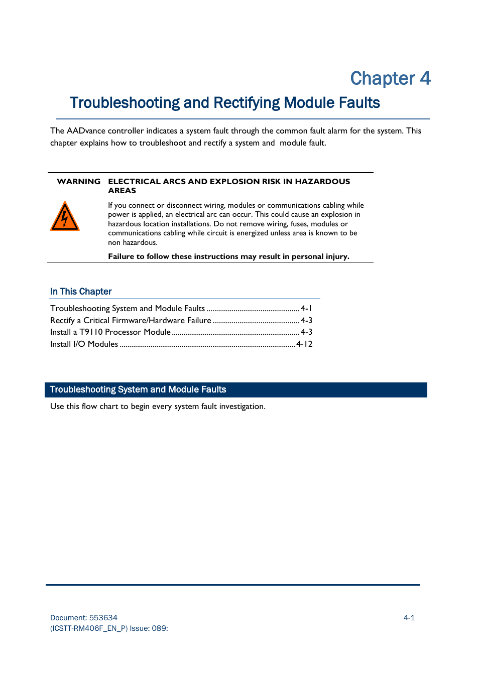 Chapter 4, Troubleshooting and rectifying module faults | Rockwell Automation AADvance Controller Troubleshooting and Maintenance Manual User Manual | Page 45 / 96