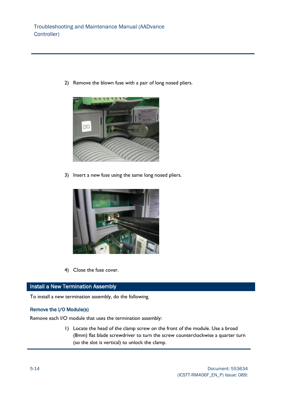 Install a new termination assembly -14 | Rockwell Automation AADvance Controller Troubleshooting and Maintenance Manual User Manual | Page 74 / 96