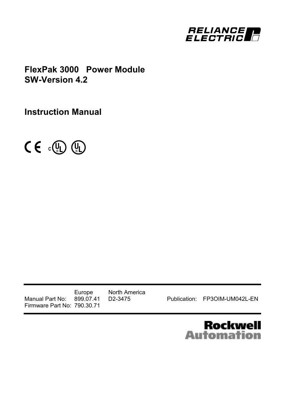 Rockwell Automation FlexPak 3000 Power Module Version 4.2 User Manual | 216 pages