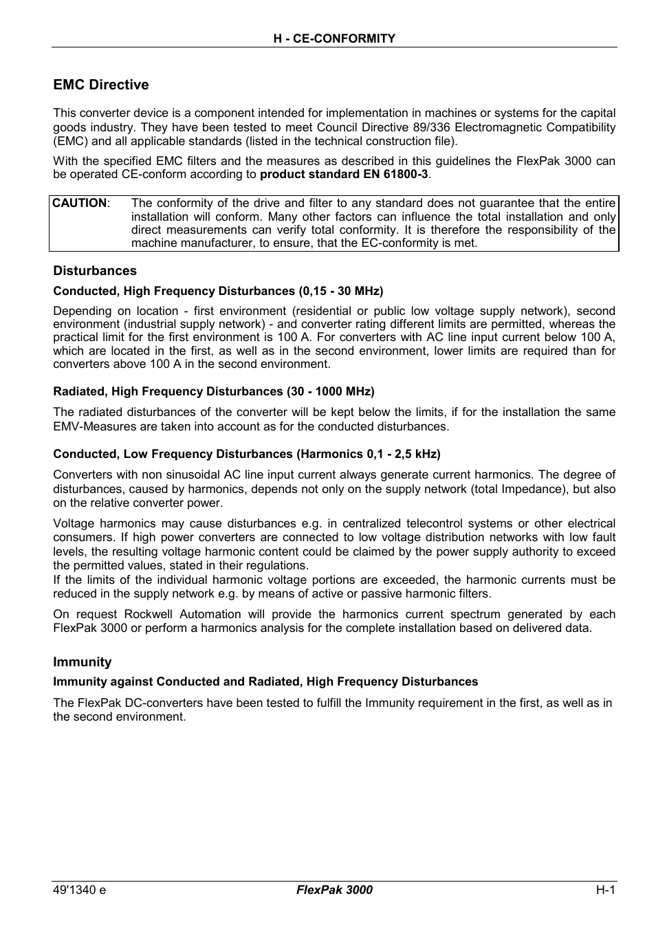 H - ce-conformity | Rockwell Automation FlexPak 3000 Power Module Version 4.2 User Manual | Page 209 / 216