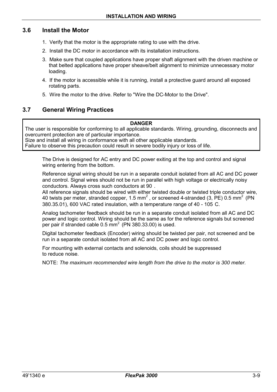 6 install the motor, 7 general wiring practices | Rockwell Automation FlexPak 3000 Power Module Version 4.2 User Manual | Page 33 / 216