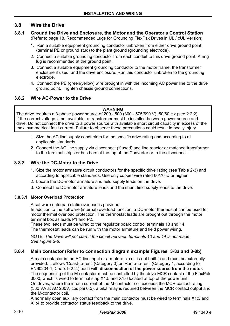 8 wire the drive | Rockwell Automation FlexPak 3000 Power Module Version 4.2 User Manual | Page 34 / 216