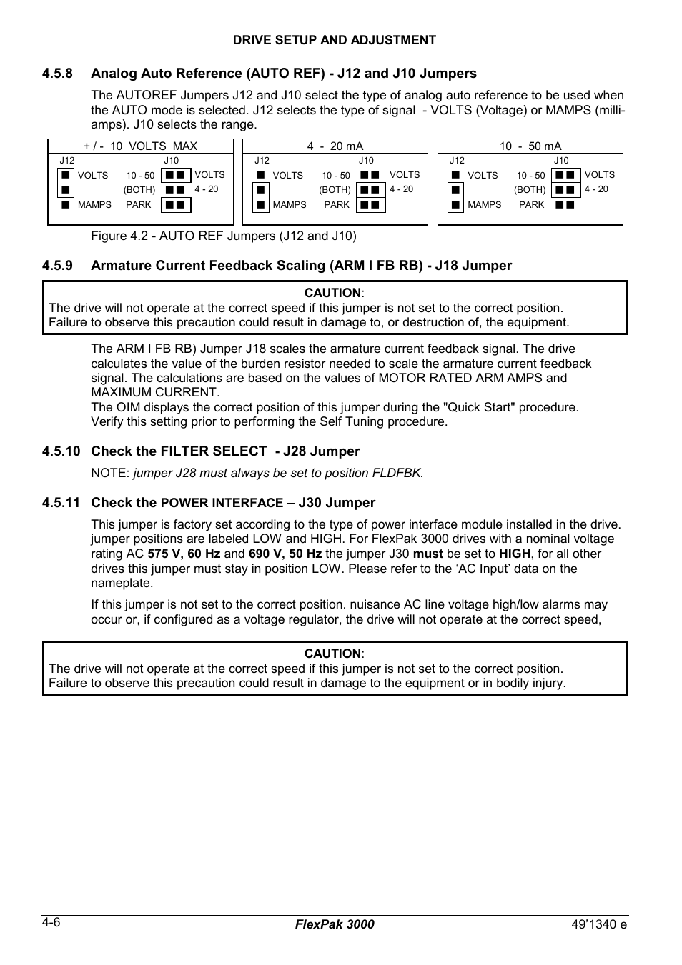 10 check the filter select - j28 jumper, 11 check the, J30 jumper | Rockwell Automation FlexPak 3000 Power Module Version 4.2 User Manual | Page 48 / 216