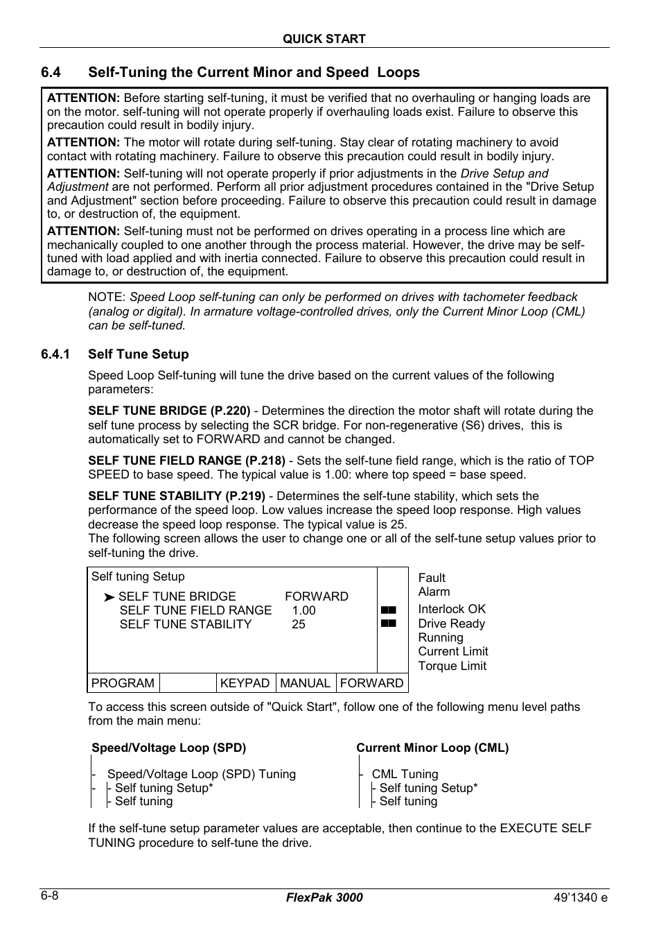 4 self-tuning the current minor and speed loops | Rockwell Automation FlexPak 3000 Power Module Version 4.2 User Manual | Page 70 / 216