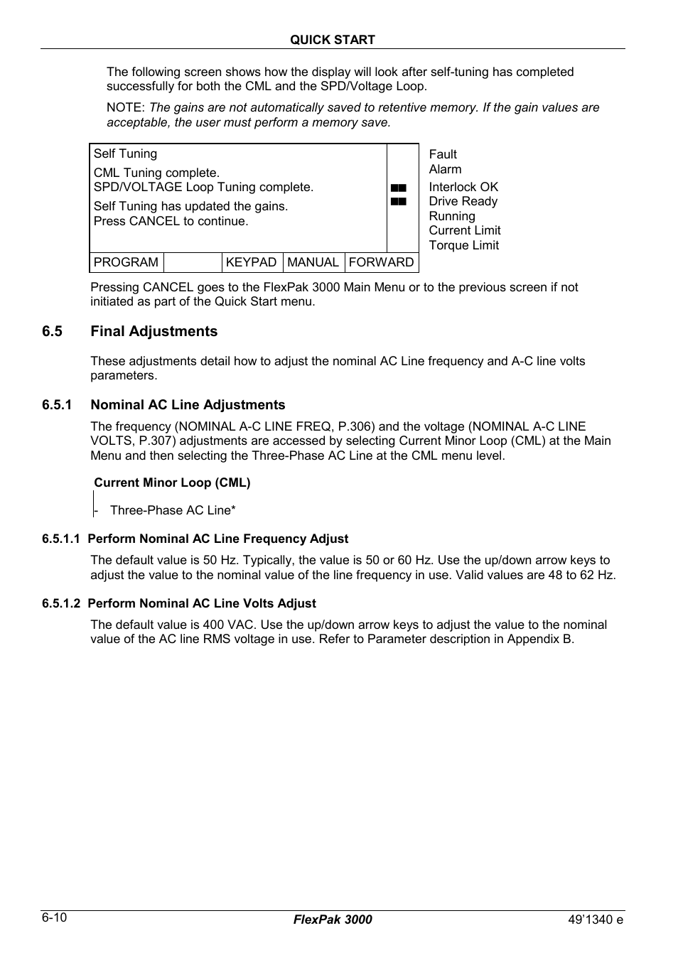 5 final adjustments | Rockwell Automation FlexPak 3000 Power Module Version 4.2 User Manual | Page 72 / 216