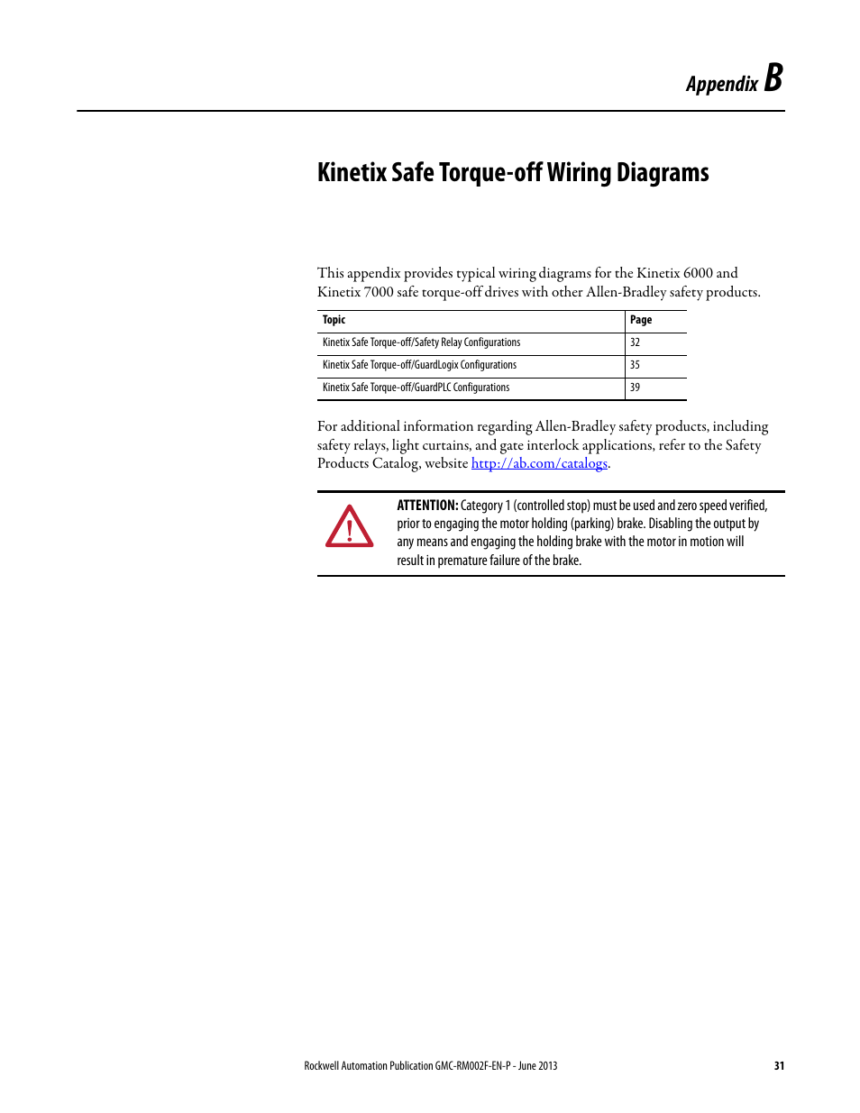 Appendix b, Kinetix safe torque-off wiring diagrams, E 31 | Appendix | Rockwell Automation 2099-BMxx-S Kinetix Safe Torque-off Feature Safety Reference Manual User Manual | Page 31 / 52