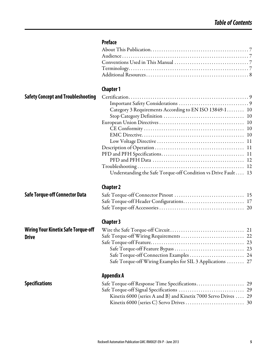 Rockwell Automation 2099-BMxx-S Kinetix Safe Torque-off Feature Safety Reference Manual User Manual | Page 5 / 52