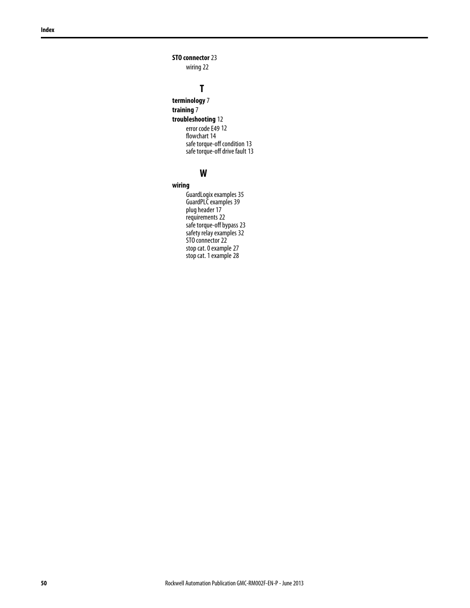 Rockwell Automation 2099-BMxx-S Kinetix Safe Torque-off Feature Safety Reference Manual User Manual | Page 50 / 52