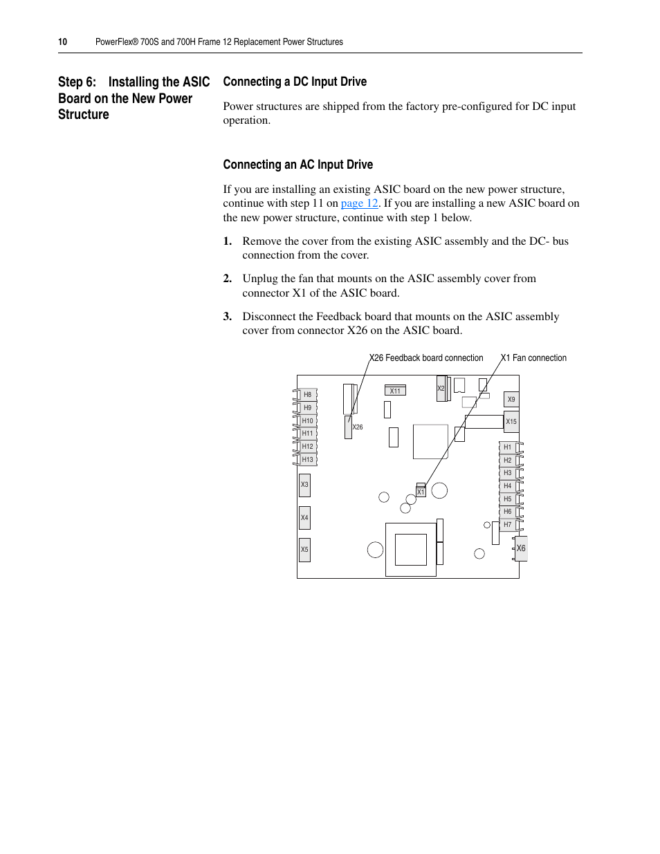 Connecting a dc input drive, Connecting an ac input drive | Rockwell Automation 20D PowerFlex 700H/S Frame 12 Replacement Power Structure User Manual | Page 10 / 28