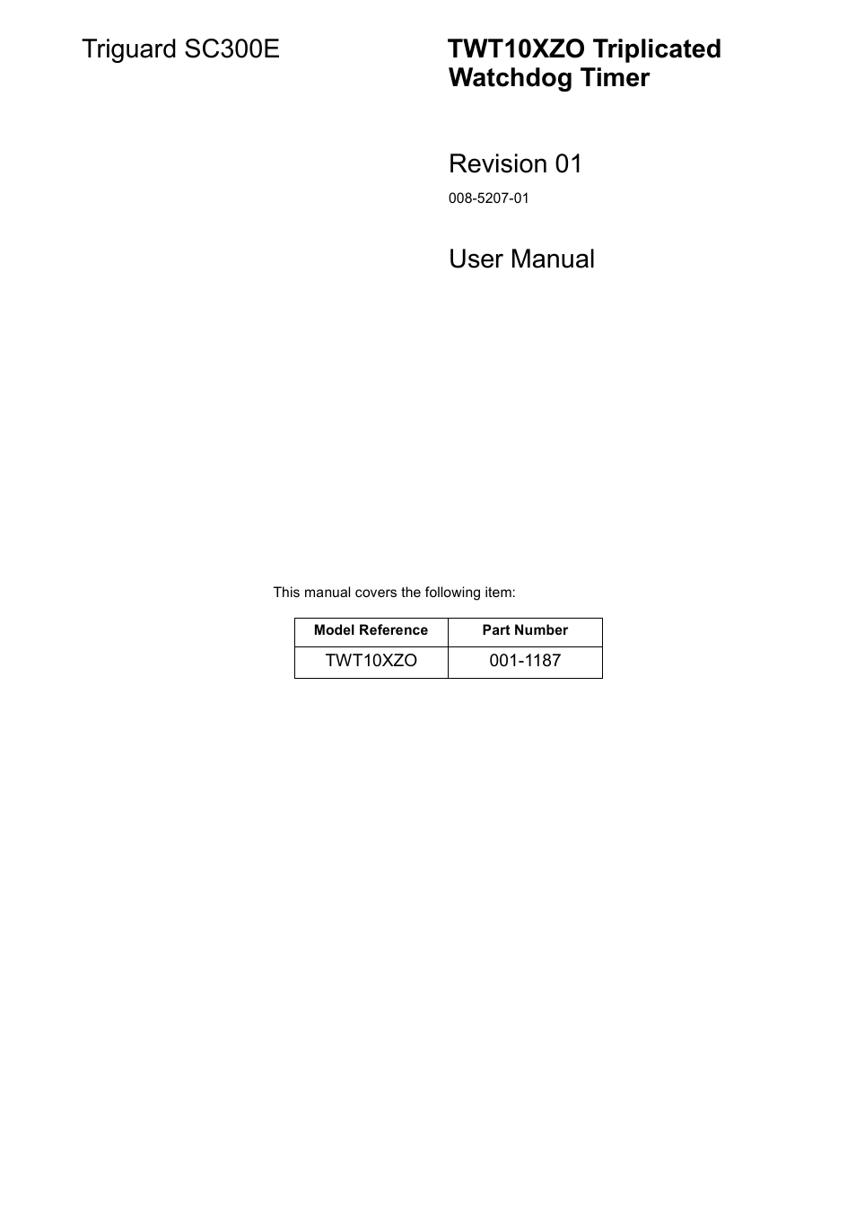 Rockwell Automation TWT10XZO Triplicated Watchdog Timer User Manual | 5 pages