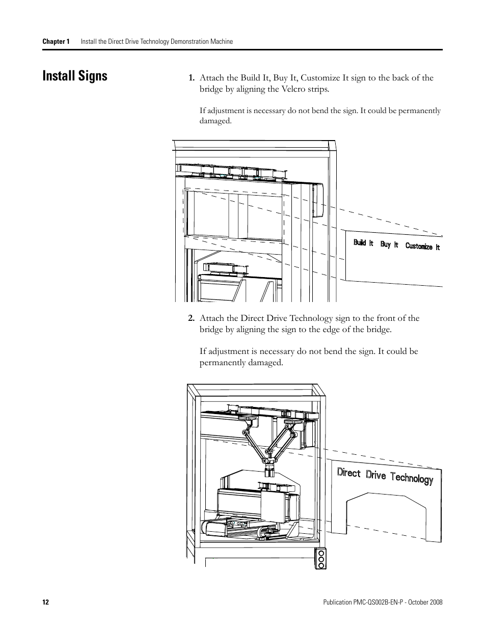 Install signs | Rockwell Automation Direct Drive Technology Demonstration Machine User Manual | Page 12 / 24
