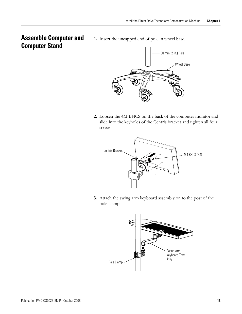 Assemble computer and computer stand, Assemble, Computer and | Computer, Stand | Rockwell Automation Direct Drive Technology Demonstration Machine User Manual | Page 13 / 24