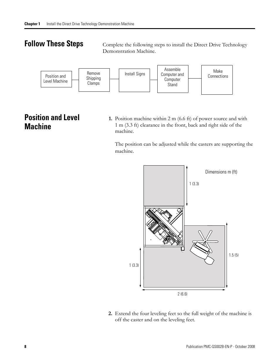 Follow these steps, Position and level machine, Follow these steps position and level machine | Rockwell Automation Direct Drive Technology Demonstration Machine User Manual | Page 8 / 24
