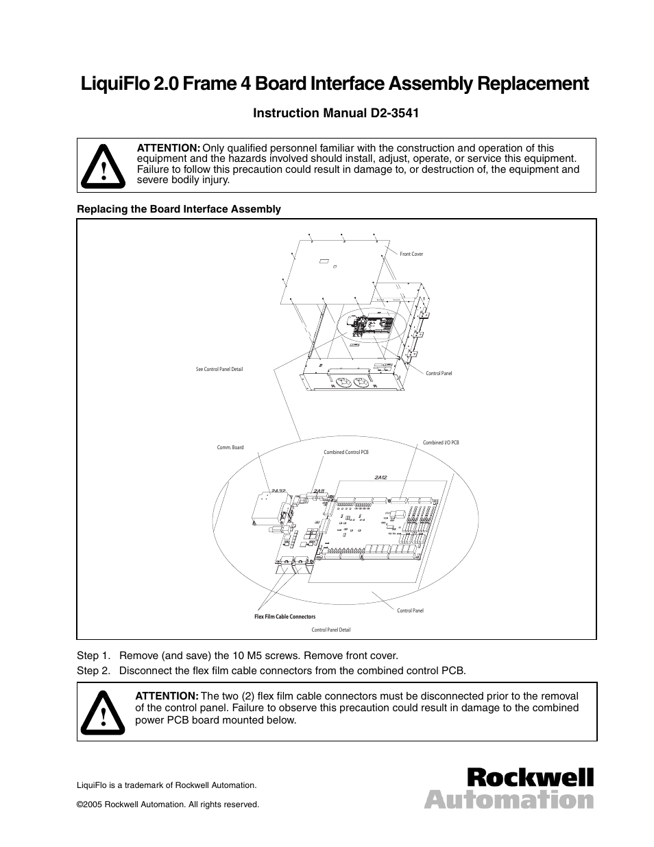 Rockwell Automation LiquiFlo 2.0 Frame 4 Board Interface Assembly Replacement User Manual | 4 pages