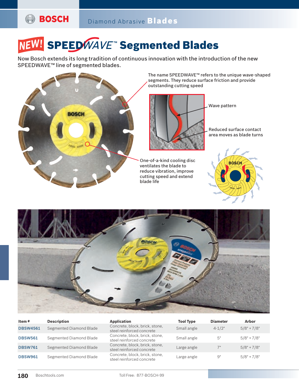 New segmented blades, Blades, Diamond abrasive | Bosch 1810PS User Manual | Page 30 / 34