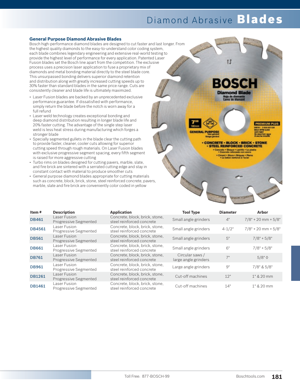Blades, Diamond abrasive | Bosch 1810PS User Manual | Page 31 / 34