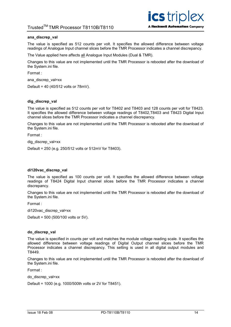 Trusted | Rockwell Automation T8110B/T8110 Trusted TMR Processor User Manual | Page 14 / 38