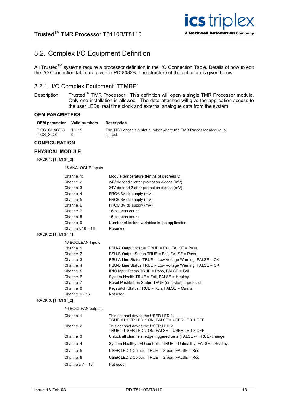Complex i/o equipment definition, I/o complex equipment ‘ttmrp, I/o complex equipment | Ttmrp, Trusted | Rockwell Automation T8110B/T8110 Trusted TMR Processor User Manual | Page 18 / 38