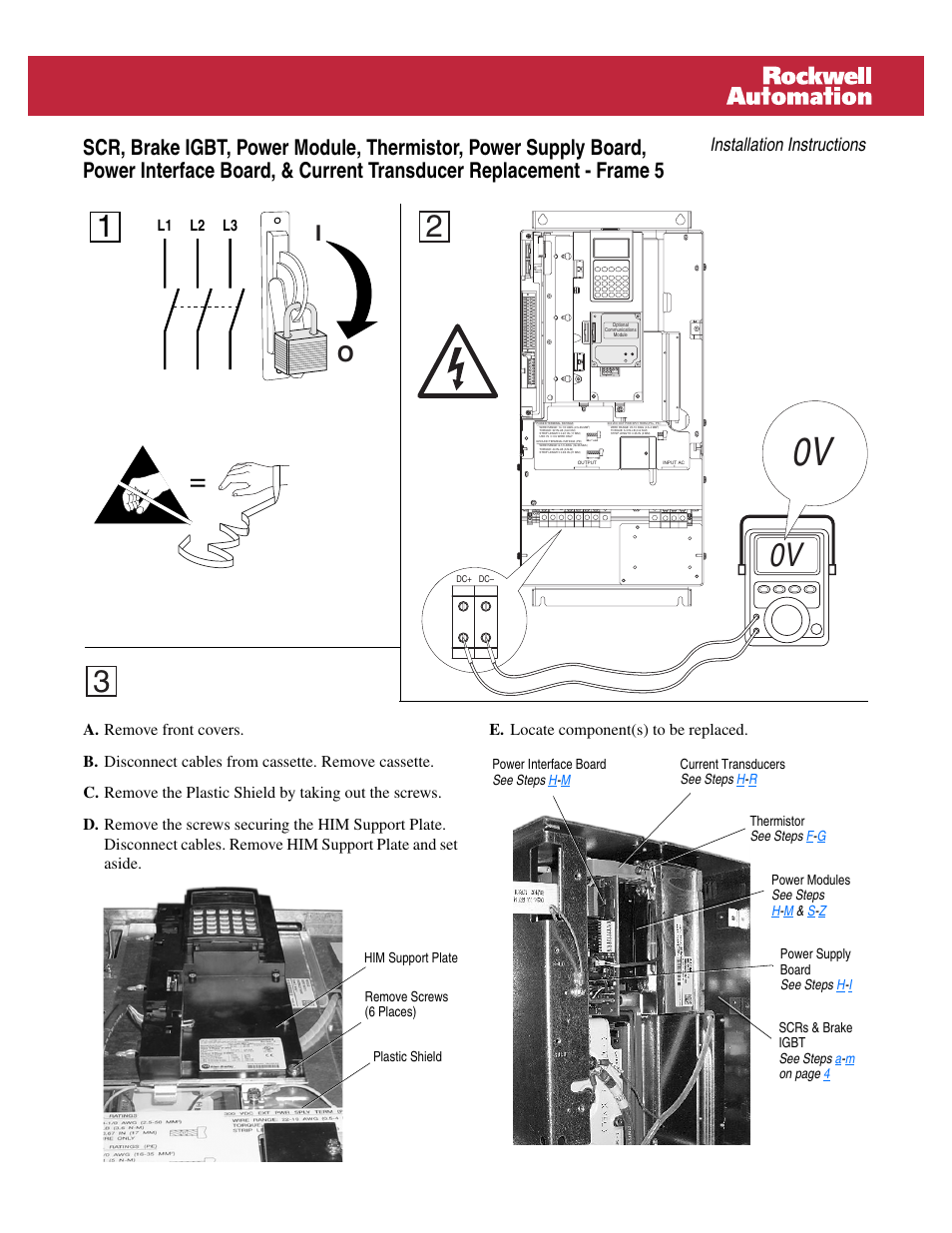 Rockwell Automation 20B Power Components Repl. Instructions - Frame 5 User Manual | 4 pages