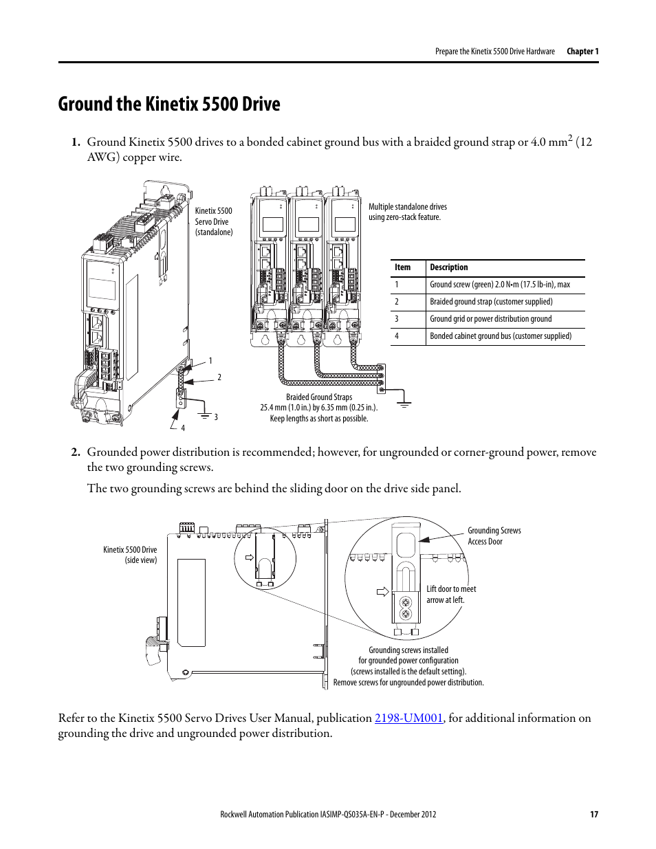 Ground the kinetix 5500 drive, Ground the, Kinetix 5500 | Drive | Rockwell Automation Logix5000 Control Systems: Connect Kinetix 5500 Drives on EtherNet/IP Network Quick Start User Manual | Page 17 / 48