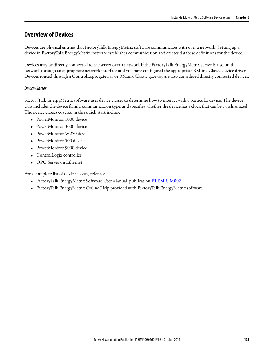 Overview of devices | Rockwell Automation Energy Management Accelerator Toolkit Quick Start User Manual | Page 121 / 452