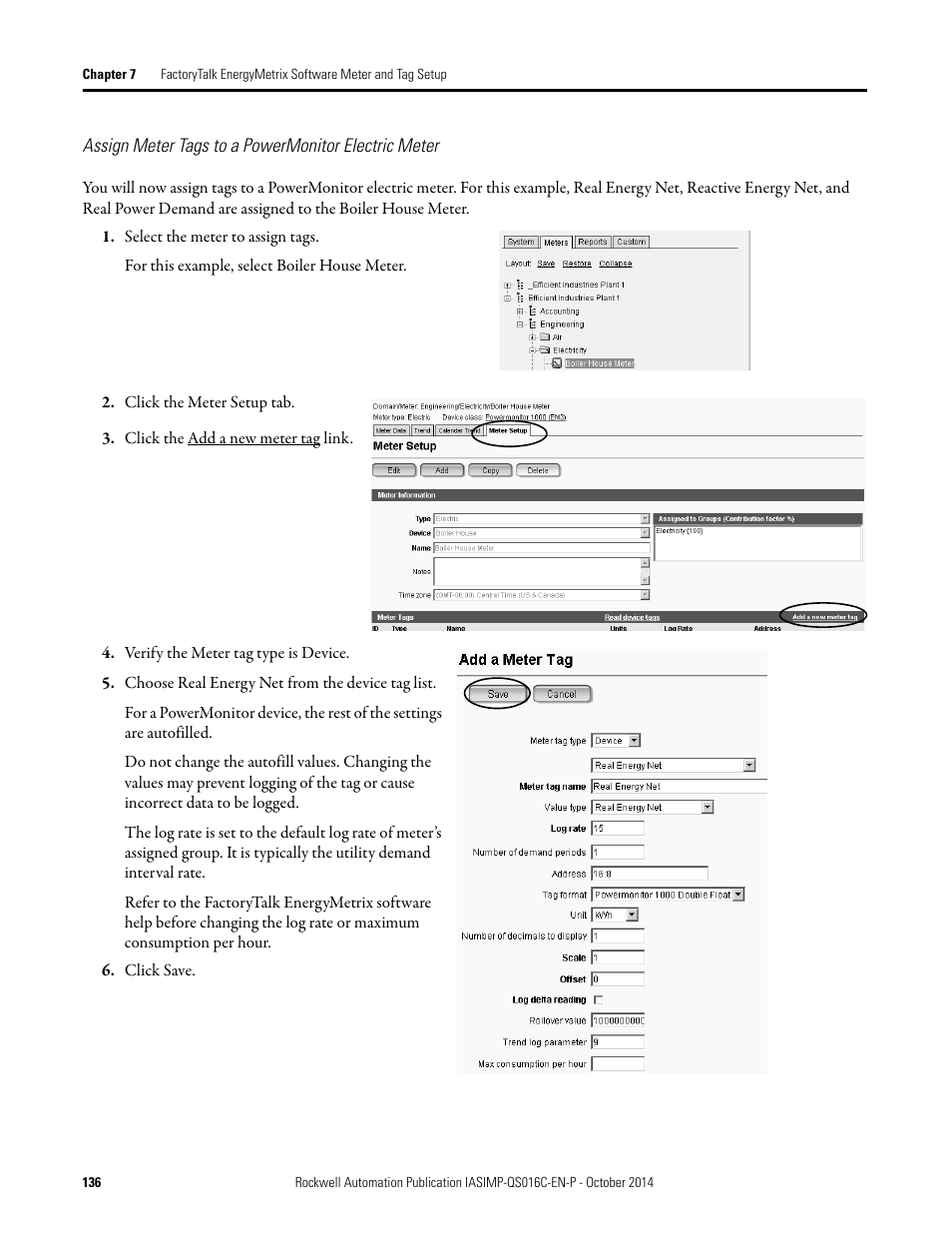 Assign meter tags to a, Powermonitor electric meter | Rockwell Automation Energy Management Accelerator Toolkit Quick Start User Manual | Page 136 / 452