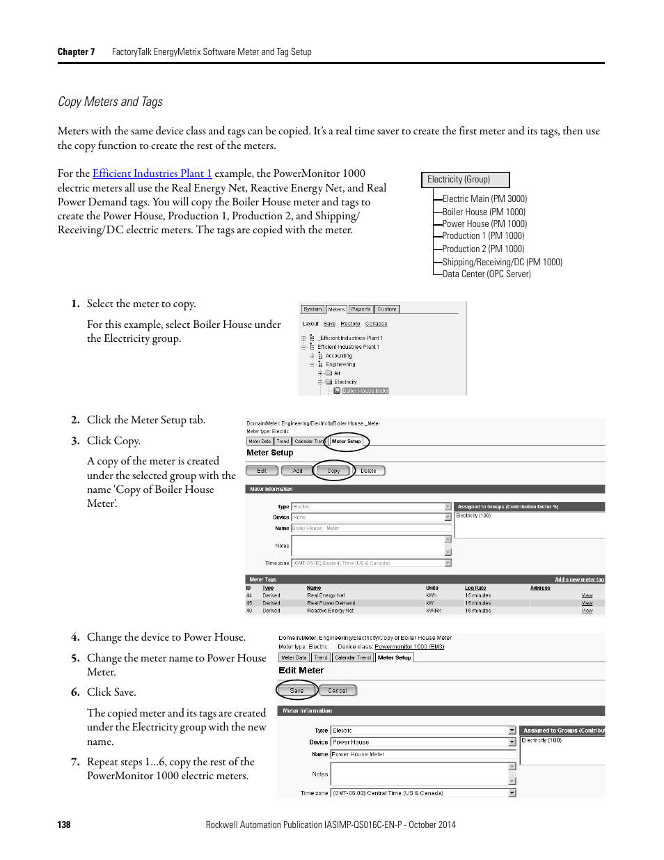 Copy meters and tags | Rockwell Automation Energy Management Accelerator Toolkit Quick Start User Manual | Page 138 / 452